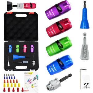 Wire Stripper for Drill, 8/10/12/14 AWG Wire Twister Electrician Tool for Drill, 7 In 1 Professional Drill Wire Strippers Electrical Tools for Electrician, Fast Wire Nut Twister Tool Set