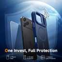 Magnetic 3 in 1 for iPhone 17 Pro Max Case, [Omni-Directional Protection] with 1x Screen Protector + 1x Camera Cover, [Seamless Work with Magsafe] Protective Silm Case for iPhone 17 Pro Max Deep Blue