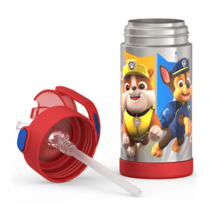 THERMOS FUNTAINER Water Bottle with Straw - 12 Ounce - Kids Stainless Steel Vacuum Insulated Water Bottle with Lid, Paw Patrol