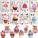 Karenhi 48 Sheets Scented Cupcake Stickers Scratch and Sniff Make a Cupcake Sheet Smelly Make Your Own Mix and Match Dessert Stickers for Kids DIY Baking Birthday Party Favors Craft Reward Supplies