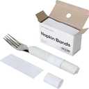 NATURALABEL Napkin Bands, Paper Napkin Rings Self Adhesive 500-Count (White) (1 Boxes (500 Units))