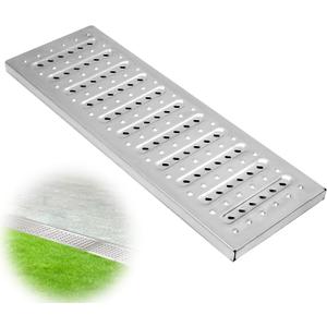 RDUIGT 3Pcs 304 Stainless Steel Channel Drain Grate Cover Metal Drainage Grates 22.8x7.9x1 Inch Trench Drain Gate for Outdoor, Yard, Garden