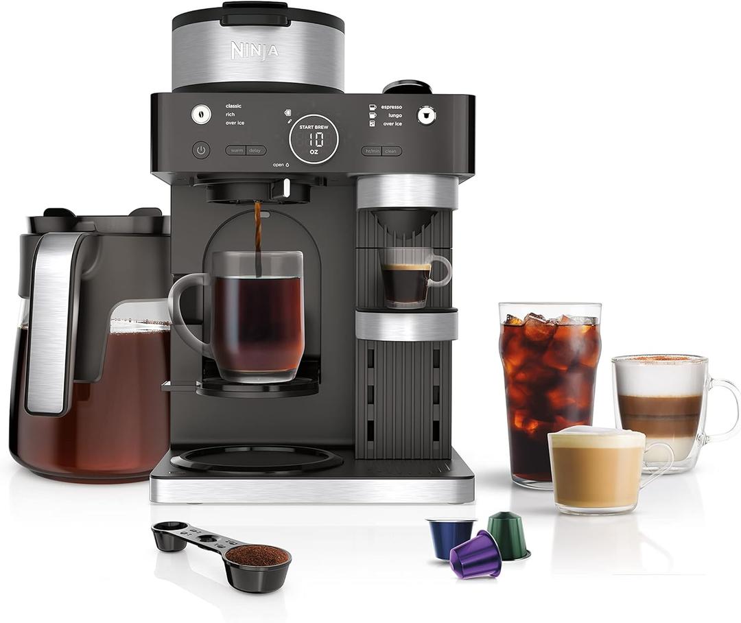 Ninja Espresso & Coffee Maker, Nespresso Capsule Compatible, Black, CFN601
Barista System, 3 Espresso Brew Styles, Single-Serve Coffee, Built-in Frother, Espresso, Cappuccino & Latte Maker