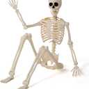 JOYIN 36" Halloween Skeleton Decor, 3FT Full Body Stayable Movable Joints, Posable Hanging Skeletons for Halloween Decoration, Yard, Graveyard, Haunted House Props, Spooky Scene Party Favor