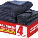 LINSIRON 4-Pack 1100 GSM Car Drying Towels Detailing,36”x24”x2+16”x16”x2,Dual Sided Microfiber Towels for Cars,Super Absorbent Scratch-Free,No Water Spots,for SUVs, RVs, Trucks