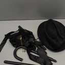 Ishua 1920s Men Costume Accessories, 17 pcs Old Men Gangster Costume Set, Roaring Retro Mens Gatsby Accessories 1920s (Black)