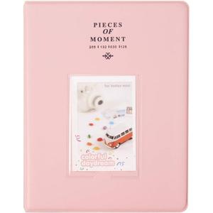 Mini Photo Album Book for Instax Fujifilm Polaroids HP Sprocket 2x3 Inch Pictures fugi Photos 128 Pockets Pink