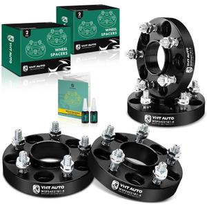 YHTAUTO 5x4.5 inch Hub Centric Wheel Spacers 1 Inch Compatible with Ford, Jeep MK, Kia, Hyundai, Mitsubishi-Tacoma, 200, Sebring, Milan 5x114.3 mm Tire Spacers M12x1.5 Studs 67.1 mm Hub Bore 4PCS