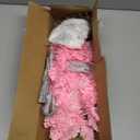 Mini Pink Christmas Tree with Lights, 2ft Artificial Small Table Top Christmas Tree with Bow, Ball Ornaments and White Tree Skirt, 24 Pcs DIY Xmas Decorations for Kids, Toddler Room