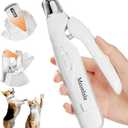 2-in-1 Dog Nail Clippers & Dog Nail Grinder with 2 LED Lights, Ultra-Quiet, USB Rechargeable, Multiple Grinding Methods, and Splash Guard for Small, Medium, and Large Dogs & Cats (White)