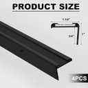 Zonon 4 Pack RV Insert Roof Trim with 3/4" Leg 48inch Length Exterior Molding RV Roof Trim, Aluminum (Black)