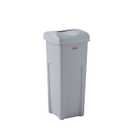 Rubbermaid Commercial Products Square Trash/Garbage Container with Untouchable Swing Top Lid, 23-Gallon, Gray, Perfect for Outdoor/Restaurant/School/Kitchen