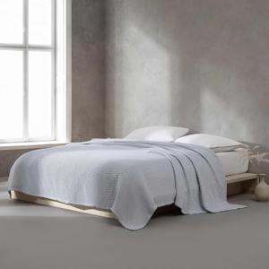 Calvin Klein - Queen Blanket, Premium Cotton Honeycomb Weave Bedding, Medium Weight Bed Blanket (Cotton Weave Blue, Queen)