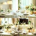 Round Tablecloth 120 Inch Tablecloth 10 Pack Ivory Table Cloths Washable Decorative Polyester TableClothes Cover for Dining Table Banquets Buffet Parties and Wedding