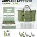 Travel Duffle Bag, Weekender Travel Bag Men Small Gym Bag for Women, Hospital Bag for Labor and Delivery, Overnight Bag Luggage Bag with Trolley Sleeve, Airplane Travel Essentials for Flying(Green)