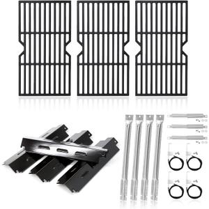 Adviace Grill Replacement Parts for Charbroil 463420508 463420509 463420507 Grill, Grill Grates & Burner & Igniter & Heat Shield & Carryover Tubes for Char-Broil