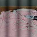 Electric Heated Blanket Sherpa Full Size 72"x84" Pink Machine Washable 6 Heat Settings 10 Hours Auto Off Overheat Protection for Home Office Use
