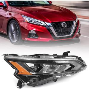 Huray LED Headlight Assembly Fit for Nissan Altima 2019-2022 RH Projector Headlamp w/LED DRL OE Style Replacement for NI2503266 Right Passenger Side