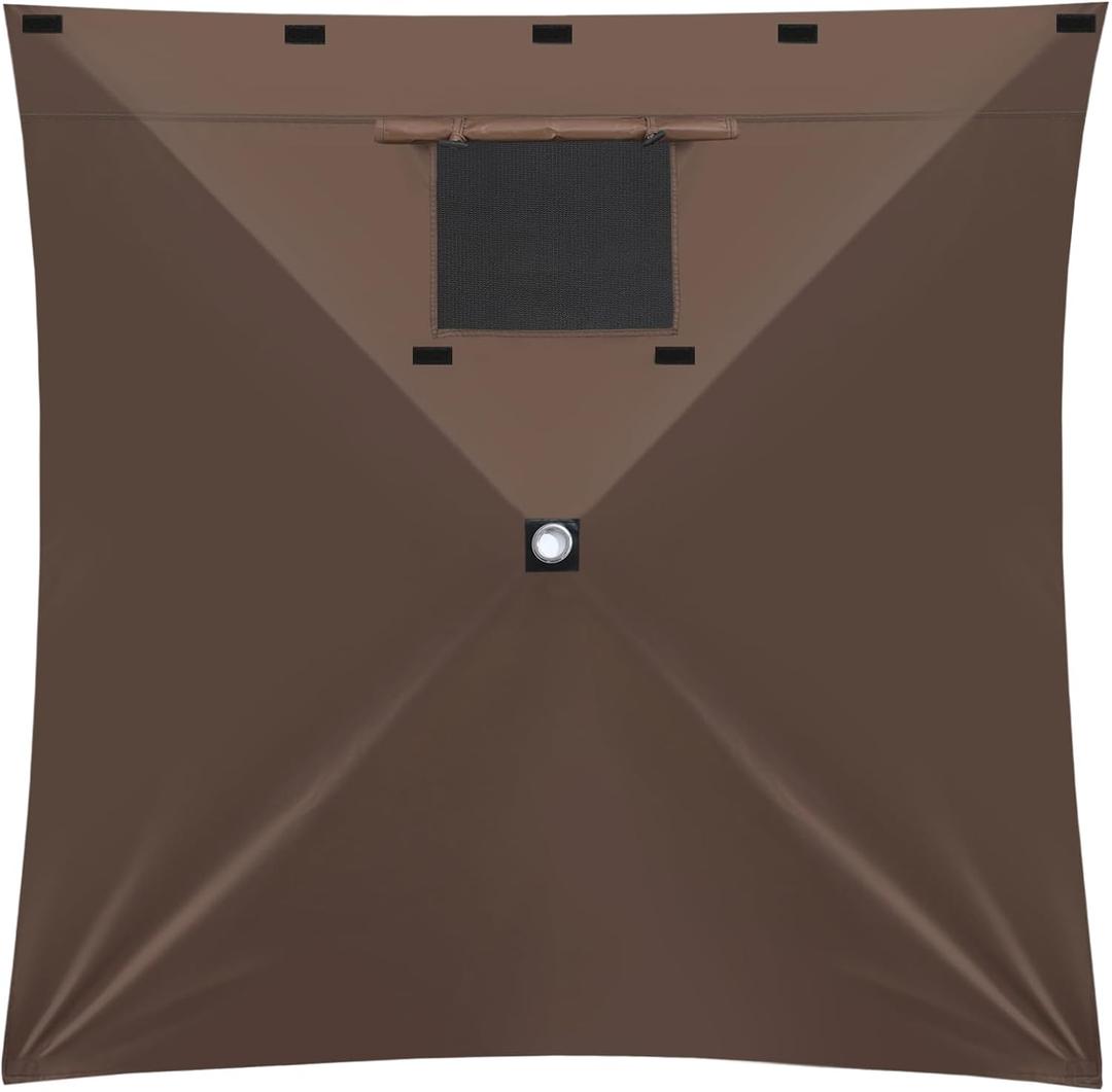 MASTERCANOPY Wind Screen Side Panel with Window for 10x10 Escape Screen Shelter Canopy Tent - Weatherproof, UV Resistant Sun Shade Attachment Accessory (Coffee Brown, 1 Pack)