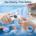 2-in-1 Dog Nail Clippers & Grinder with Light, Quiet Electric Pet Nail Trimmer for Large Medium Small Dogs & Cats, 3 Speeds, Rechargeable, Splash Guard & Safety Lock, Painless Grooming Tool (White)