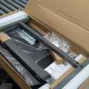 Vaunn Medical Pneumatic Adjustable Overbed Bedside Table with Wheels (Hospital and Home Use) (Black)(15"D x 30"W x 40.5"H)