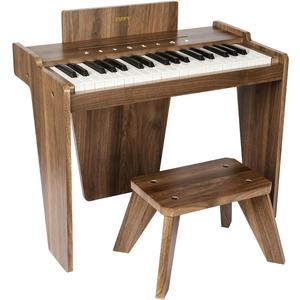 ZIPPY Kids Piano Keyboard, 37 Keys Digital Piano for Kids, Touch Sensitive Control Panel, Built-in Songs, Volume Adjustable, Music Educational Instrument, Wood Piano for 3+ Girls and Boys(Walnut Plus), 12.6 x 22.4 x 18.1 inches
