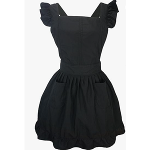 Petite Maid Ruffle Retro Apron Kitchen Cooking Cleaning Fancy Dress Cosplay Costume,L