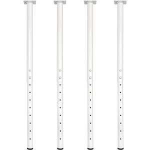 QLLY Adjustable Metal Table Leg, 24-40 inch, 60-100cm, Home Office DIY Desk Leg, Furniture Leg Set (4, White)