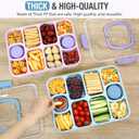 Caperci Original Snackle Box Container - 10-Compartment Snack Divided Serving Tray with Lid & Handle, 2 Dressing Containers, Perfect for Picnic Party, Leak-Proof, Dishwasher Safe, BPA-Free (Orchid)