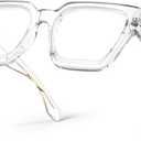 VISOONE Blue Light Blocking Glasses with TR90 Rectangle Frame and Chic Preppy Look for Women Men RIVER (Clear)