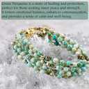 Farfume Beaded Bracelets for Women, Chakra Crystal 4mm Beads Gemstone Natural Stone Bead Spiritual Womens Jewelry Valentine's Day Gifts (Green Turquoise-Communication)