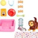 Barbie Pets and Accessories, Interactive Wagging & Nodding Puppy Playset with Pet Bed, 11 Total Animal-Themed Pieces (Multicolor)