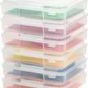 IRIS USA Board Game Storage Craft Organizer Box with Snap-Tight Latch Lid, 6-Pack Portable Plastic Case Bin for Puzzles, Magazines, Hobbies, Art Supplies, Fits 8.5" x 11" & A4 Papers, Thick, Clear