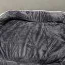 OhGeni Orthopedic Dog Couch Large Sized Pet Beds for Mothers Gifts with Comfort Foam Support, Soft Indestructible Fabric, Machine Washable Waterproof Removable Cover, 35-Inch (Gray) (Large (35 x 28 x 6 Inch), 01-Gray)