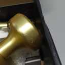 Interior Pismo Doorknobs for Bath & Bedroom, Gold Door Knobs with Camelot Trim, Satin Brass Door Knob with Lock (1-Privacy)