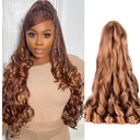 French Curl Braiding Hair 8packs Loose Wavy 30# Pre Stretched Synthetic Spiral Curly Crochet Braiding Hair 24 inch Synthetic 75g/pack French Curly Crochet Hair (24inch,8packs,30#)