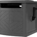 150ft Hose Hideaway Hose Reel, Gray - Retractable Automatic Rewind Garden Hose Reel for Outdoor Yard, Wall Mountable Hose Storage Holder with Compact Design