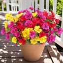 Ouddy Decor 8 Bundles Artificial Hibiscus Flowers for Outdoors Decoration, Faux Silk Flowers Bouquet UV Resistant Fake Plants for Garden Porch Patio Vase Box Planter Indoor Outdoor Home Decor, Mixed (Multi Color)