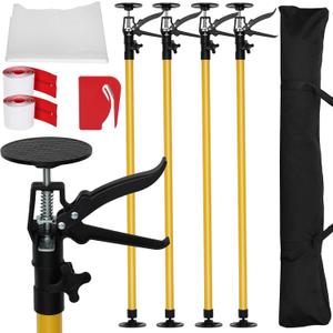 4 Pack 10FT Dust Barrier Poles, Spring Retractable Zipper Wall Poles for Dust Barriers System, Home & Construction, for Interior Decoration, Remodeling & Isolation Work