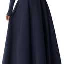 PRETTYGARDEN Cocktail Dresses for Women 2026 Elegant Classy Fall Long Sleeve Midi A Line Flowy Modest Winter Party Dress M