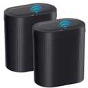 jinligogo 2 Pack 5 Gallon Bathroom Trash Can with Lid, Automatic Motion Sensor Black Trash Can, Touchless Slim Waterproof Garbage Bin for Kitchen, Bedroom, Office, and Bathroom