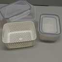 3 Pack Fruit Storage Containers for Fridge, Produce Saver Vegetable Container with Drain Colanders  Refrigerator Organizer for Lettuce Berry Keepers