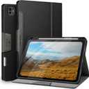 Antbox for iPad Pro 11 Inch Case M5 2025/M4 2024, Built-in Pencil Holder, Fully Supports Pencil Pro/USB-C, Auto Sleep/Wake Function Vegan Leather (Black)