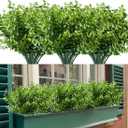 20PCS Artificial Eucalyptus Plants,Fake Boxwood Shrubs UV Resistant No Fade Faux Plastic Greenery for Wedding Bridal Bouquet Indoor Outdoor Home Garden Kitchen Office Table Vase(Green)