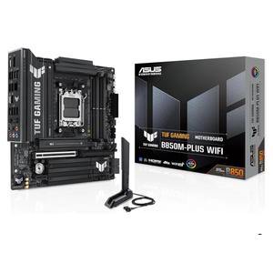 ASUS TUF Gaming B850M-PLUS WiFi AMD AM5 B850 mATX Motherboard, 14+2+1 80A DrMOS Stages, DDR5, PCIe 5.0, 3X M.2, Wi-Fi 6E, 2.5Gb LAN, DP, HDMI™, USB 10Gbps & 20Gbps Type-C®, BIOS Flashback™, Aura Sync