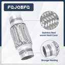2PCS Exhaust Flex Pipe Stainless Steel Braid 2.25"Inch x 6"Inch w/Ends 8"Inch Long Heavy Duty