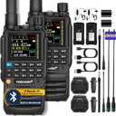 TIDRADIO TD-H3 GMRS Radios Handheld, Type C & Wireless Programming, 8-Band Walkie Walkies Long Range, Rechargeable Two Way Radios - Air Band, Frequency Copy, DTMF Lock,NOAA FM AM-Full Kit 2 Pack