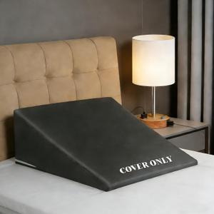 Wedge Pillow Case Cover for Style Protection, Thickened Satin Fabric Soft & Skin-Friendly, Wedge Pillow Cover with Zipper for Easy Install, Machine Washable (Dark Grey, 25"x25"x8")