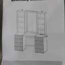 47.2 Fluted Makeup Vanity Desk with 38 Mirror and Lights, Modern Tall Vanity Table with Detachable Top, 8 Drawers & Shelves Storage, Dressing Table Built-in Power Outlet for Bedroom