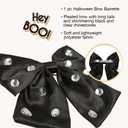 2 x Scunci by Conair Bow Barrette w/Gem Stones - hair accessories - hair accessories for women - Holiday - Black bow - Black hair bows (1 Count (Pack of 1))
